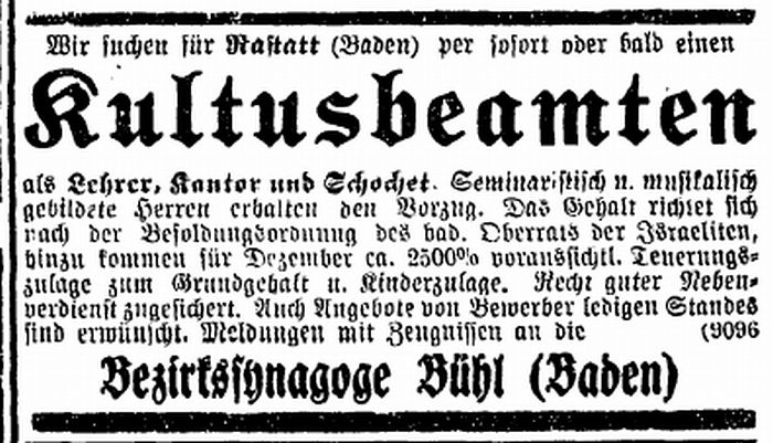 Die Synagoge in Rastatt (Kreisstadt)